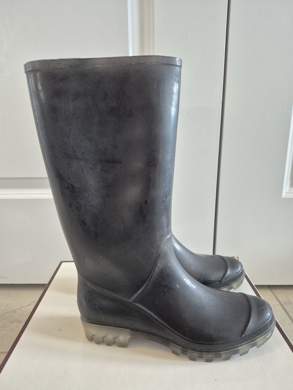 Coach "Ursula" Rain Boots US 7, Charcoal Grey